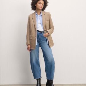 Everlane The Oversized Wool Blazer Beige Twill Size 4 mint condition